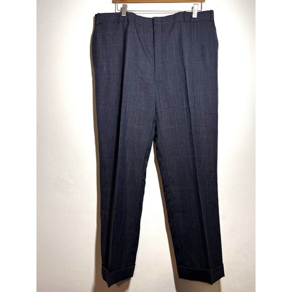 VTG Brooks Brothers 43 R W 38 2 Pc Navy Blue Glen Plaid Wool Suit Jacket Pant - Picture 7 of 11